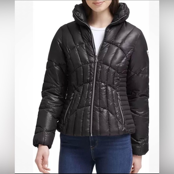 Guess Black Quilted Jacket - Picture 1 of 4